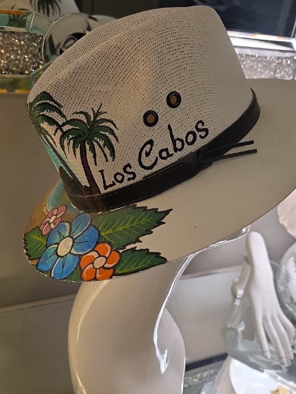ROYAL ROAD TRADING CO. PANAMA HAT, Handpainted By Designer Fernando Cortez NWOT